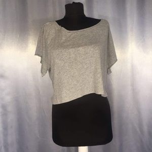 VS PINK | Grey off the shoulder crop top.